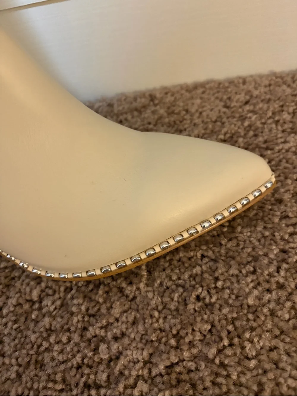BCBG Cream Leather Over-the-Knee Pointed Toe healed Boots-New